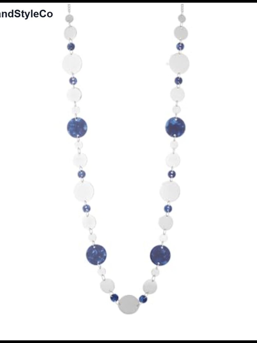 Silver Plated Long Layered Necklace Turquoise Beaded Strand Sweater Chain 34.5